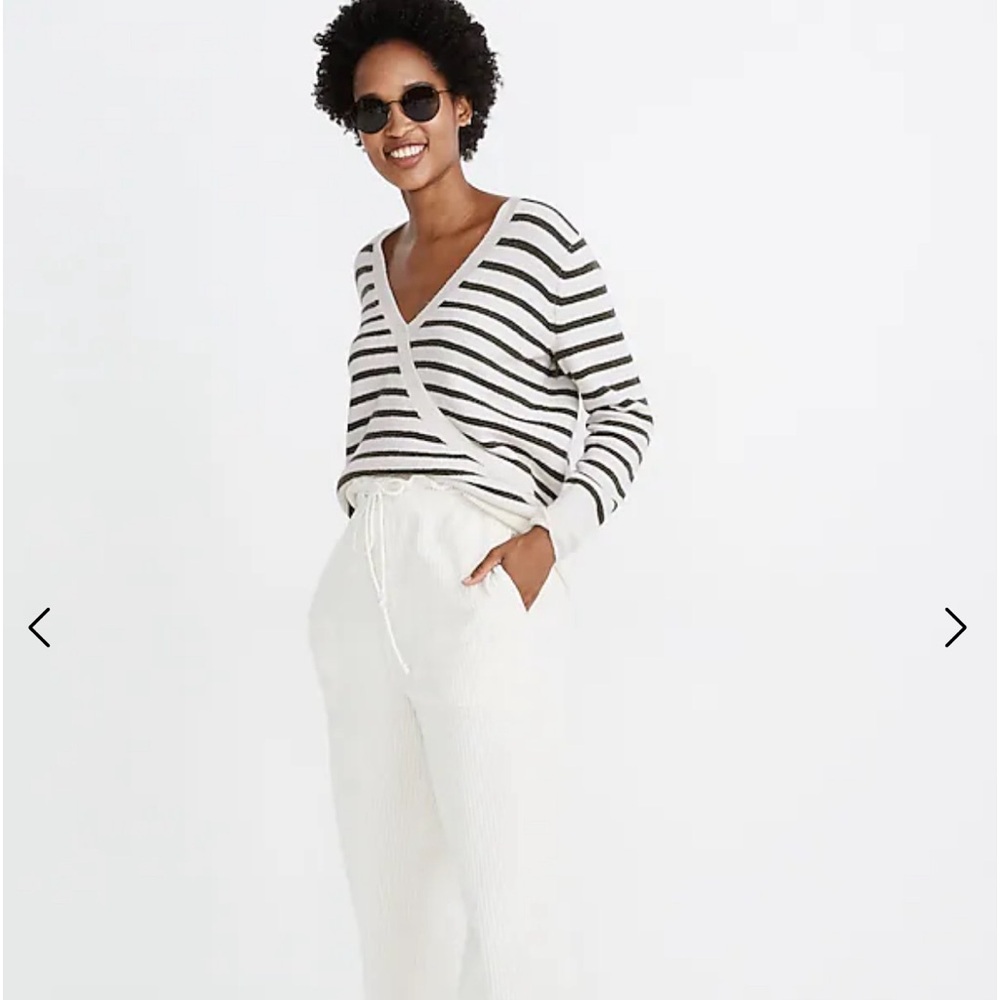 Madewell wrap front sweater in Elthorne stripe